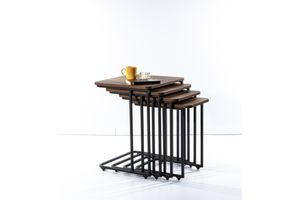 Mono C Bijzettafel, 4 Dlg, Barok Walnoot
