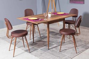 Eagle Square 4-6 Seat Extendable Dining Table, Walnut