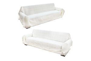Natural Sofa Bed Shawl Set, Cream