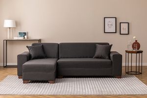 Linda Corner Sofa, Left, Dark Grey