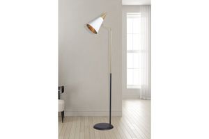 Zeta Conical Contrasting Gold and White Floor Lamp