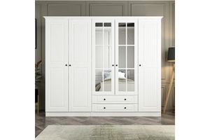 Castle 5 Door Wardrobe, White