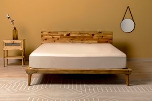 Luna Ranforce Fitted Sheet, King Size, Beige