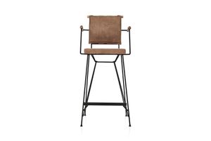Poyraz Barstoel Met Arm, Bruin