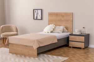 Panna Single Bed, 90 x 190 cm, Walnut