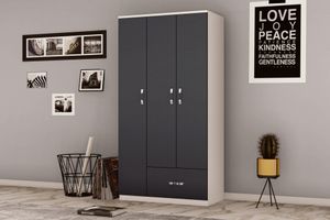 Metalia Life 3 Door Wardrobe, Anthracite