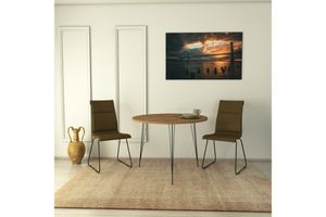 Sandalf Runder Tisch mit Metallbeinen, 90x90 cm
