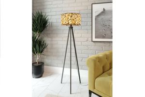 Dekorative Stehlampe mit Dreibein, Bunt