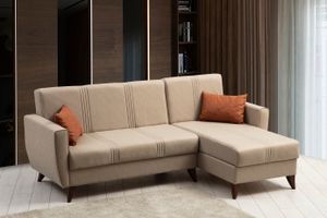 Zaden Hoekbank met Slaapfunctie, Beige