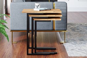 Ceramical 3 Piece Nesting Table, Pine