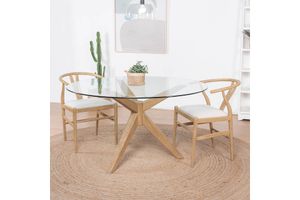 Come 6-Seat Fixed Dining Table, Walnut
