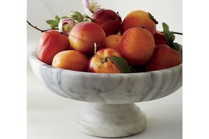Lorie Marble Fruit Bowl, White