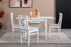 White Eettafelset, 70x80 cm, Grijs