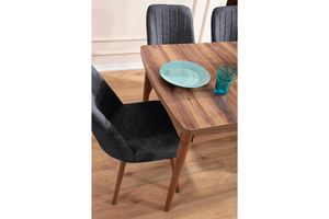 Lydiana Eettafelset voor 6 Personen, 140x80 cm, Antraciet