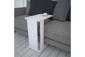 Pasific Beistelltisch in C-Form Gemustert, Weiß