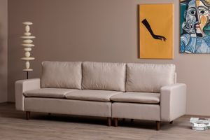 Pafu Lungo 4-Sitzer Sofa, Creme