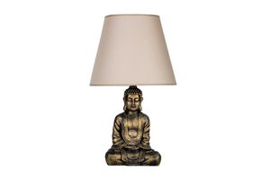 Buddha Modernere Tischlampe, Gold & Beige