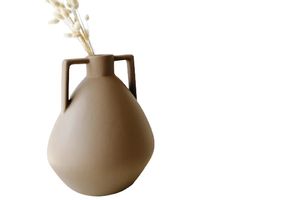 Tile Ceramic Vase, Brown