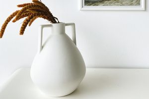 Tile Ceramic Vase, White