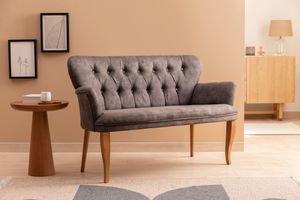 Armens 2-Sitzer Sofa mit Braunen Beinen