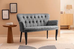 Armens 2-Sitzer Sofa mit Schwarzen Beinen und Armlehnen