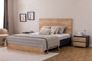 Panna European King Size Bed, 160 x 200 cm, Walnut