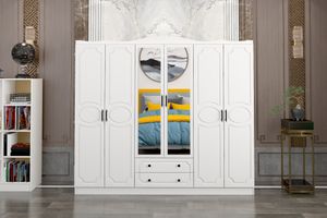 Kira Kleiderschrank mit 6 Türen und 2 Schubladen