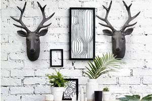 Herten Wandbuste, Zwart