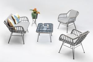Ninova Rattan Outdoor Sofa Set, Grey