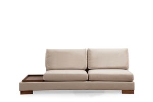 Tulip Modulaire Hoek, Drievoudige Module met Linker Tafel, Ecru