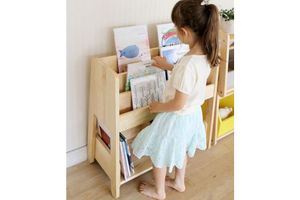 Alba Montessori Bookcase, 65 cm, Light Wood