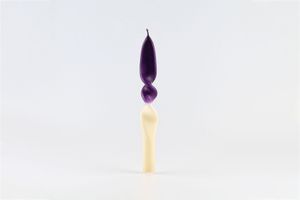 Musmeus Randle Candle, Purple & Cream