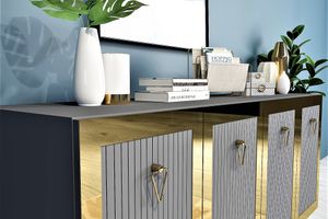 Bare Sideboard, Anthracite & Gold
