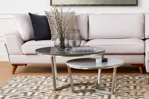 Yin Duo Coffee Table Set, White & Grey