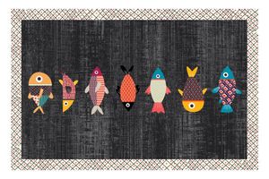 Carnival Fish Digital Print Rug, Multicolour
