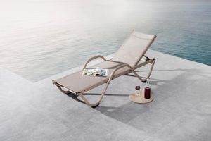 Gaila Lounge Outdoor Chair with Armrest, Beige