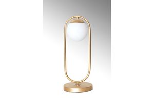 Zenga Luxury Gold Table Lamp with White Glass Shade