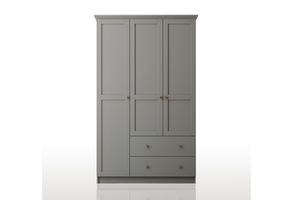 Zenio Side 3 Door with 2 Drawers Wardrobe, Grey