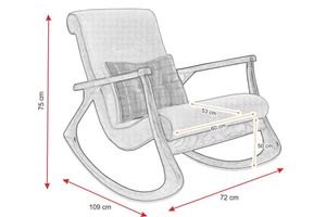 Asedia Ekol Schommelstoel, Rood, Natuurlijke Poot