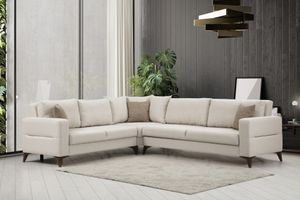 Kristal Hoekbank, Beige