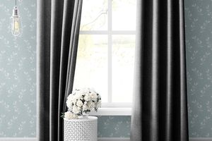Jappe Blackout Curtain Pair, 220 x 260 cm, Anthracite