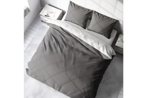 Mono Doppelseitiges Bettwäsche-Set, 200x220 cm, Grau & Weiß