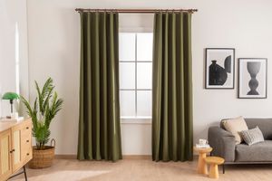 Sage Blackout Curtain Pair, 140 x 250 cm, Green