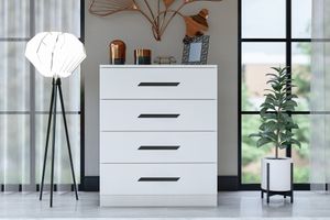 Almina 4 Tier Chest of Drawers, White
