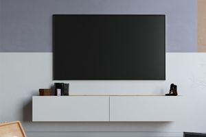 Future TV Unit, 180 cm, Light Wood & White