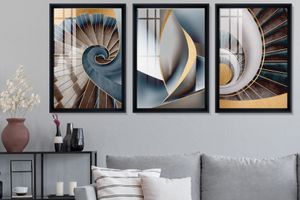 Sada plakátů v černém rámu Modern Abstract Shapes 4, 33x48 cm