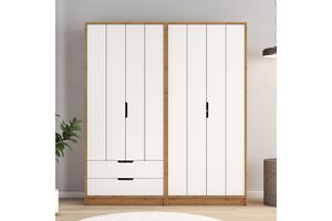Puzzle 4 Door Wardrobe, White