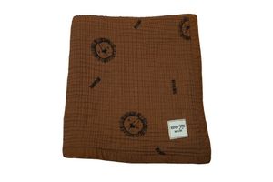 Muslin Brownie The Lion Throw & Blanket, 90x120 cm, Brown
