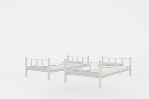 Hadrien Etagenbett aus Metall, 90x190 cm, Weiß