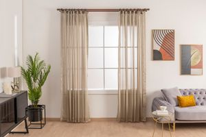Mist Sheer Curtain Pair, 300 x 250 cm, Brown